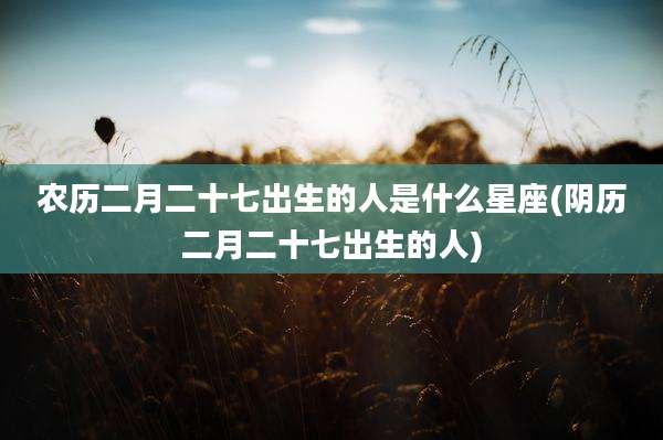 农历二月二十七出生的人是什么星座(阴历二月二十七出生的人)