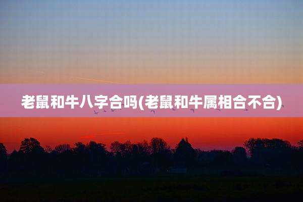 老鼠和牛八字合吗(老鼠和牛属相合不合)