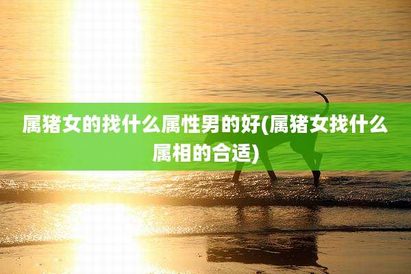 属猪女的找什么属性男的好(属猪女找什么属相的合适)