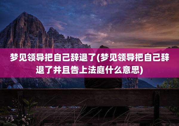梦见领导把自己辞退了(梦见领导把自己辞退了并且告上法庭什么意思)