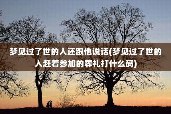 梦见过了世的人还跟他说话(梦见过了世的人赶着参加的葬礼打什么码)