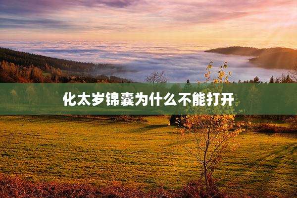 化太岁锦囊为什么不能打开