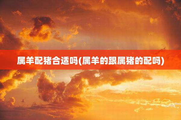 属羊配猪合适吗(属羊的跟属猪的配吗)