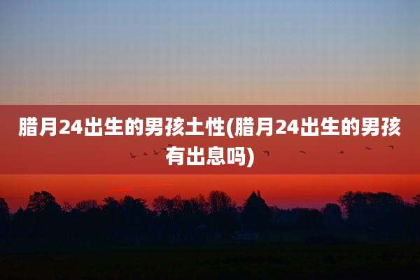 腊月24出生的男孩土性(腊月24出生的男孩有出息吗)