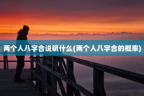 两个人八字合说明什么(两个人八字合的概率)