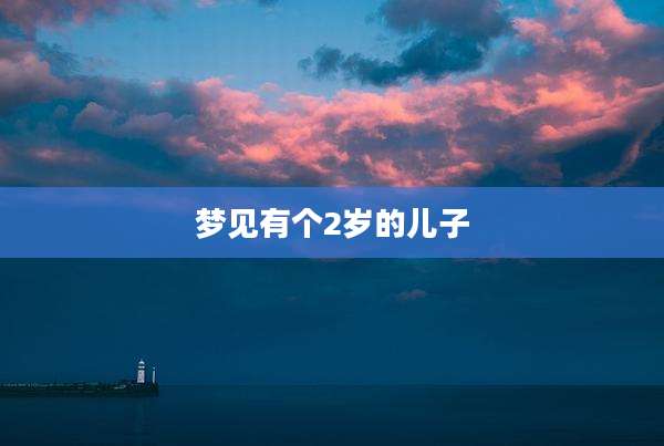 梦见有个2岁的儿子