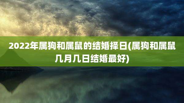 2022年属狗和属鼠的结婚择日(属狗和属鼠几月几日结婚最好)