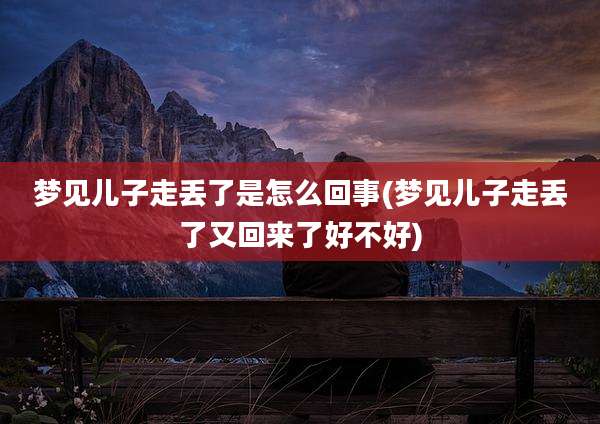 梦见儿子走丢了是怎么回事(梦见儿子走丢了又回来了好不好)