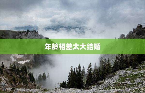 年龄相差太大结婚