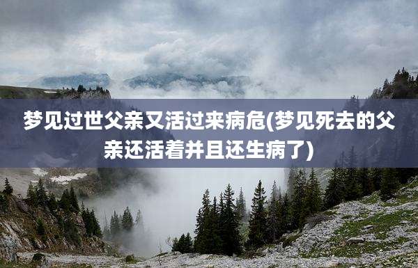 梦见过世父亲又活过来病危(梦见死去的父亲还活着并且还生病了)
