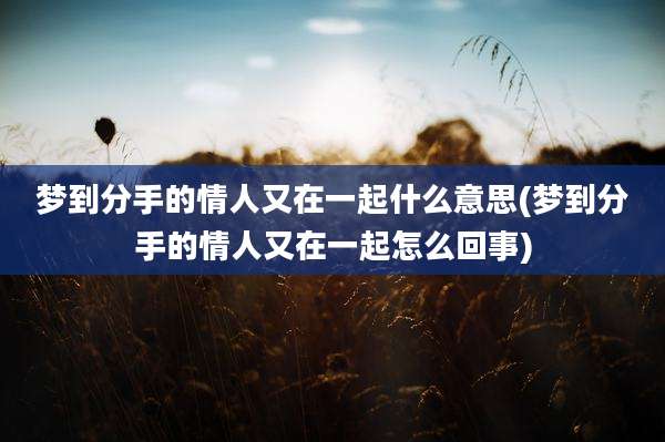 梦到分手的情人又在一起什么意思(梦到分手的情人又在一起怎么回事)