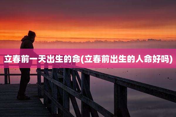 立春前一天出生的命(立春前出生的人命好吗)
