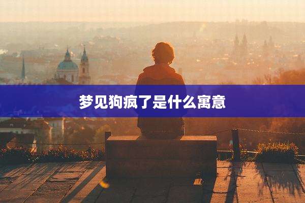 梦见狗疯了是什么寓意