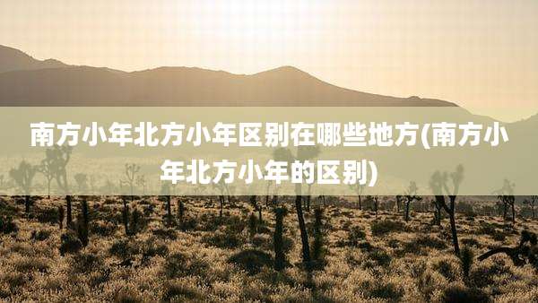 南方小年北方小年区别在哪些地方(南方小年北方小年的区别)