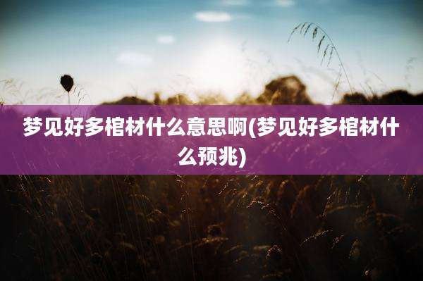 梦见好多棺材什么意思啊(梦见好多棺材什么预兆)