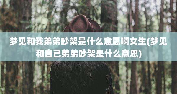 梦见和我弟弟吵架是什么意思啊女生(梦见和自己弟弟吵架是什么意思)