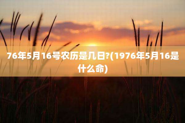 76年5月16号农历是几日?(1976年5月16是什么命)
