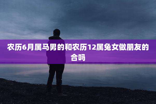 农历6月属马男的和农历12属兔女做朋友的合吗