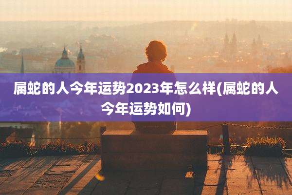 属蛇的人今年运势2023年怎么样(属蛇的人今年运势如何)