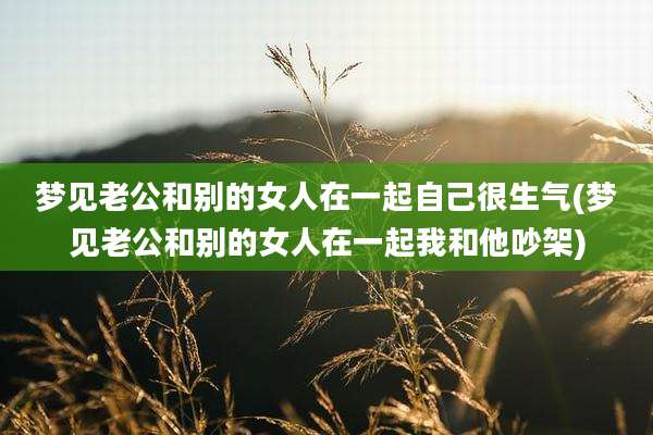 梦见老公和别的女人在一起自己很生气(梦见老公和别的女人在一起我和他吵架)