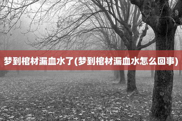 梦到棺材漏血水了(梦到棺材漏血水怎么回事)