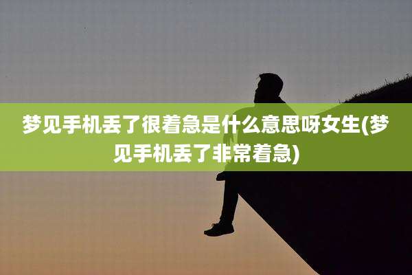 梦见手机丢了很着急是什么意思呀女生(梦见手机丢了非常着急)