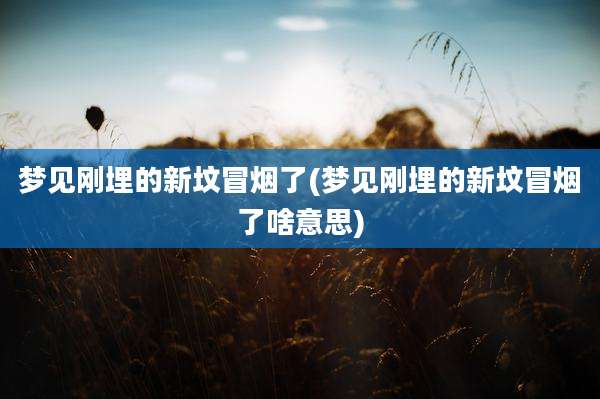 梦见刚埋的新坟冒烟了(梦见刚埋的新坟冒烟了啥意思)