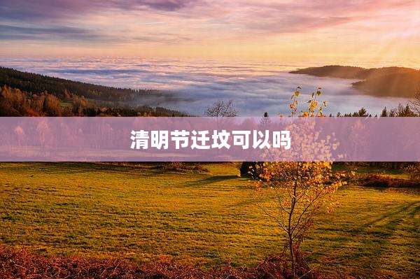 清明节迁坟可以吗
