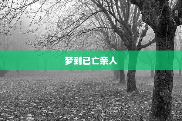 梦到已亡亲人