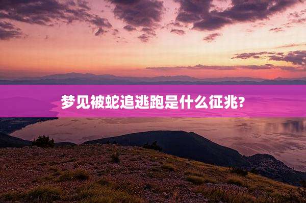 梦见被蛇追逃跑是什么征兆?