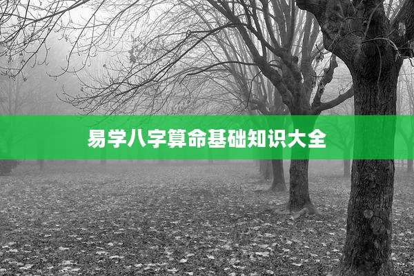 易学八字算命基础知识大全