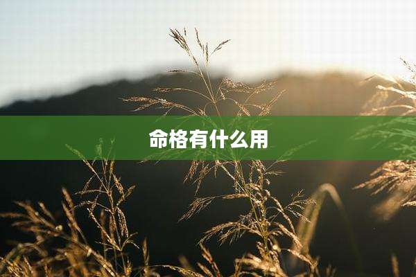 命格有什么用