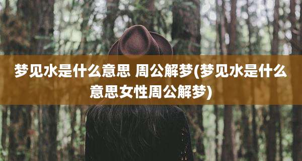 梦见水是什么意思 周公解梦(梦见水是什么意思女性周公解梦)