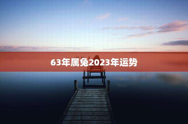 63年属兔2023年运势