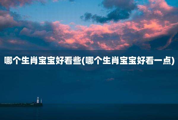 哪个生肖宝宝好看些(哪个生肖宝宝好看一点)