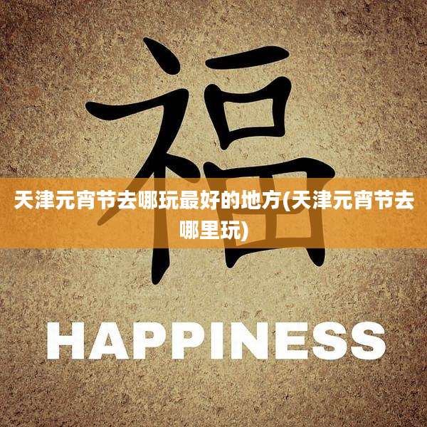 天津元宵节去哪玩最好的地方(天津元宵节去哪里玩)