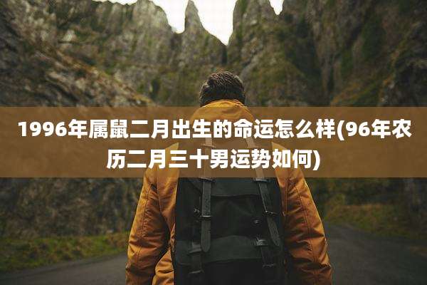 1996年属鼠二月出生的命运怎么样(96年农历二月三十男运势如何)