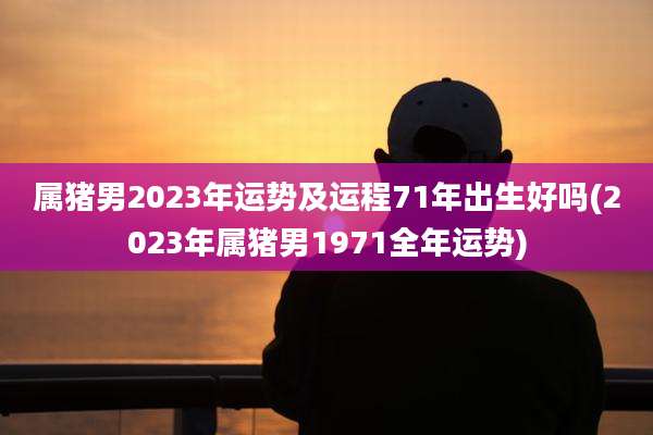 属猪男2023年运势及运程71年出生好吗(2023年属猪男1971全年运势)