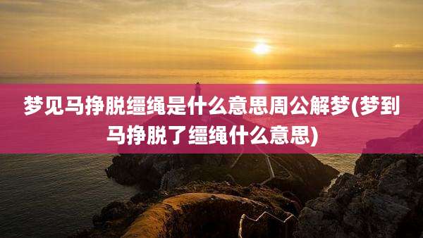 梦见马挣脱缰绳是什么意思周公解梦(梦到马挣脱了缰绳什么意思)