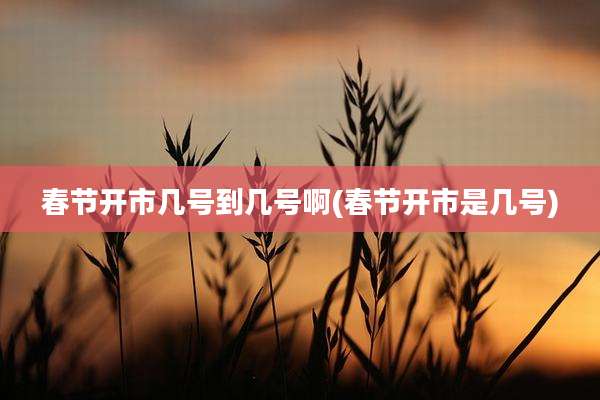 春节开市几号到几号啊(春节开市是几号)