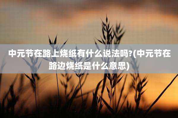 中元节在路上烧纸有什么说法吗?(中元节在路边烧纸是什么意思)