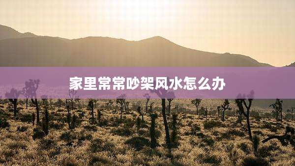 家里常常吵架风水怎么办