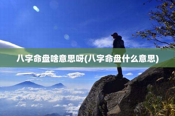 八字命盘啥意思呀(八字命盘什么意思)