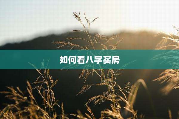 如何看八字买房