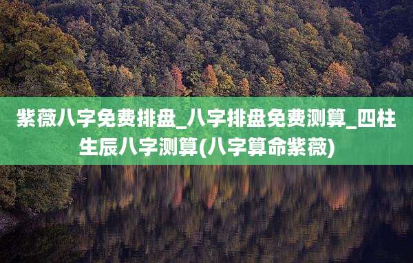 紫薇八字免费排盘_八字排盘免费测算_四柱生辰八字测算(八字算命紫薇)