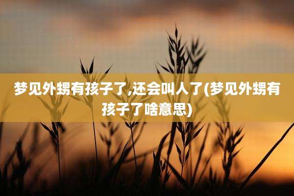 梦见外甥有孩子了,还会叫人了(梦见外甥有孩子了啥意思)