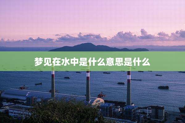梦见在水中是什么意思是什么