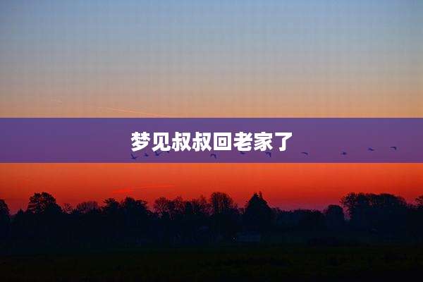 梦见叔叔回老家了