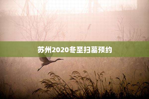 苏州2020冬至扫墓预约