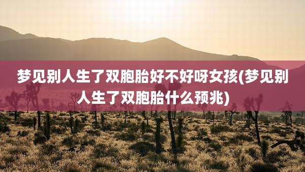 梦见别人生了双胞胎好不好呀女孩(梦见别人生了双胞胎什么预兆)